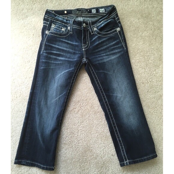 Miss Me Girls Capri Size 14 EUC Fleur De Lis - Picture 3 of 5